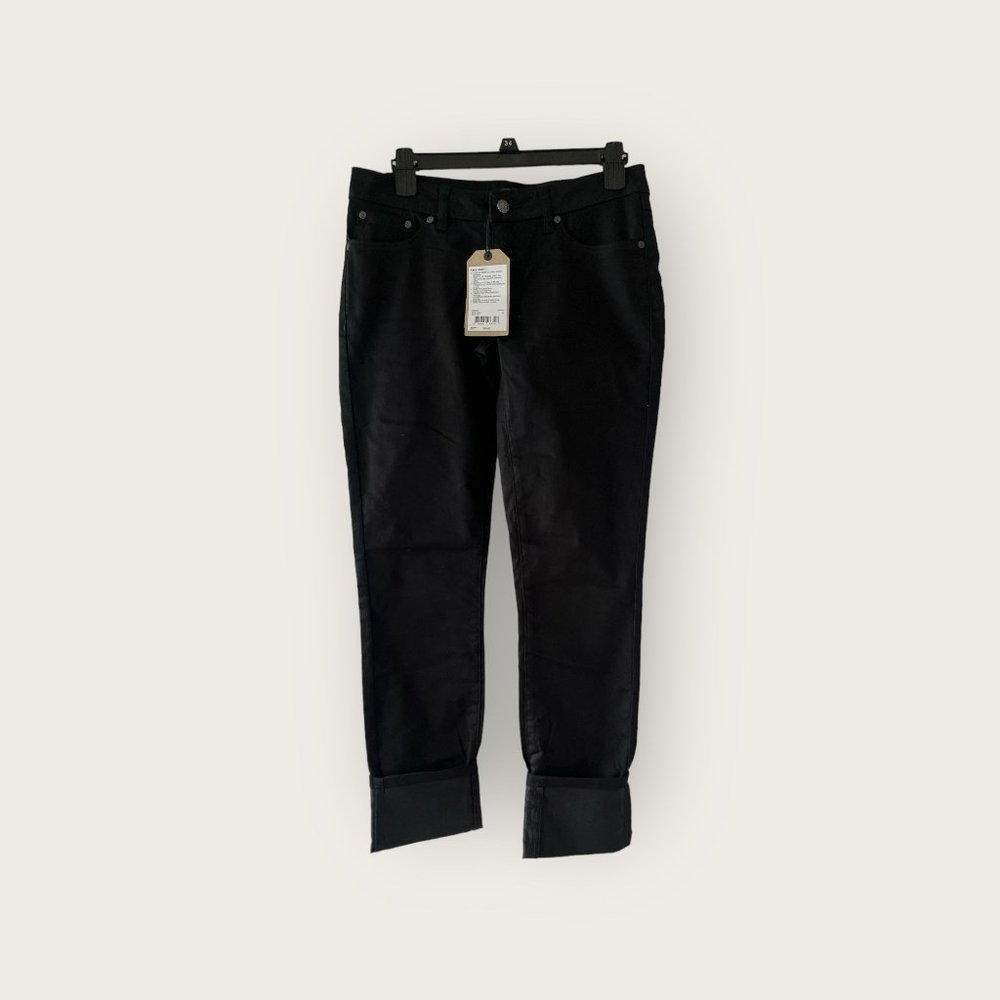 New Prana Kara Jeans Rolled Cuffed Straight Leg 4/27 Black Out 1965611 - Picture 2 of 5